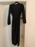 Rumelia Black Polka Dot Midi Dress, Size 38, Very Good Condition