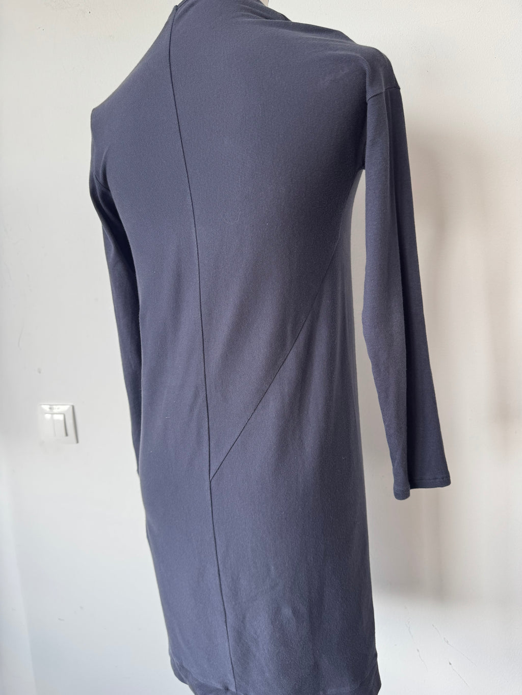 Brunello Cucinelli Cowl Neck Wollmix Kleid Navy M Sehr Gut
