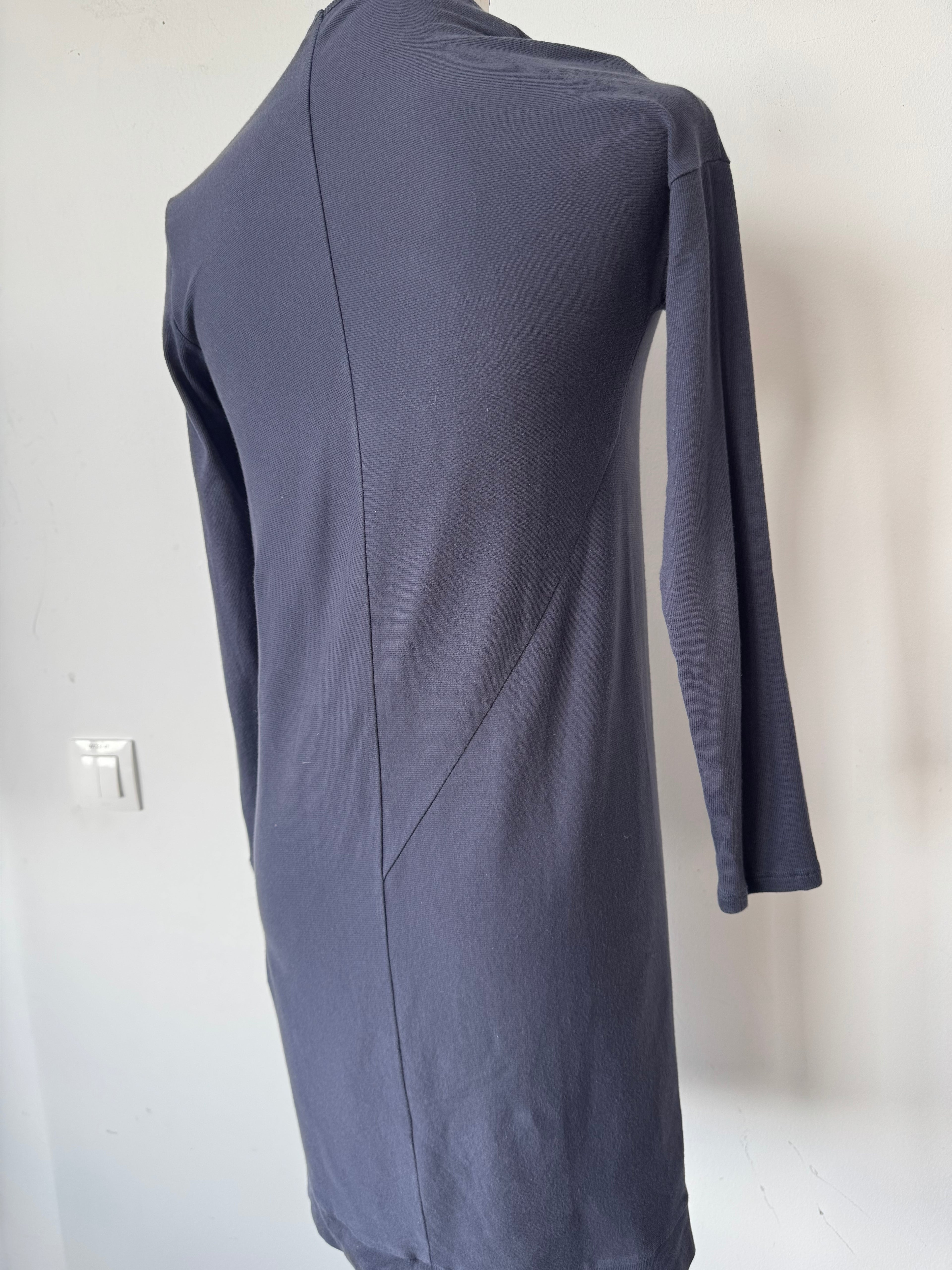 Brunello Cucinelli Cowl Neck Wollmix Kleid Navy M Sehr Gut