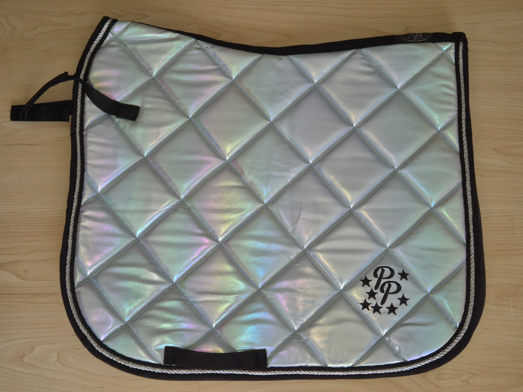 PP Equestrian “Aphrodite” Iridescent Silver Dressage Saddle Pad, Standard, VG