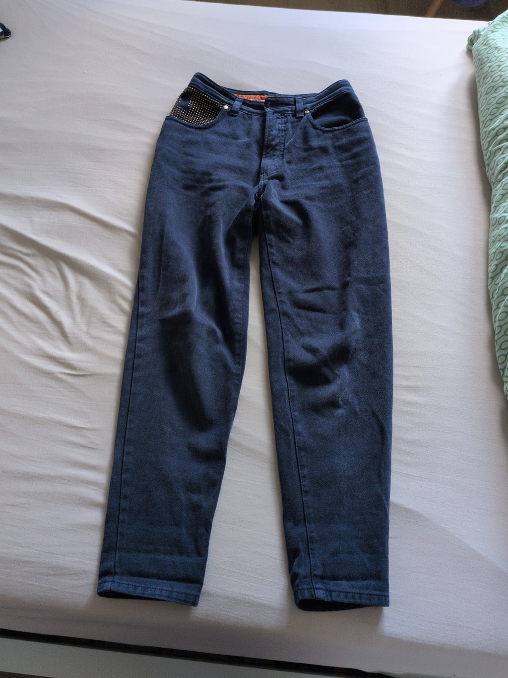 Trussardi High-Waist Jeans | Dunkelblau | Vintage | Größe 33 | Gebraucht