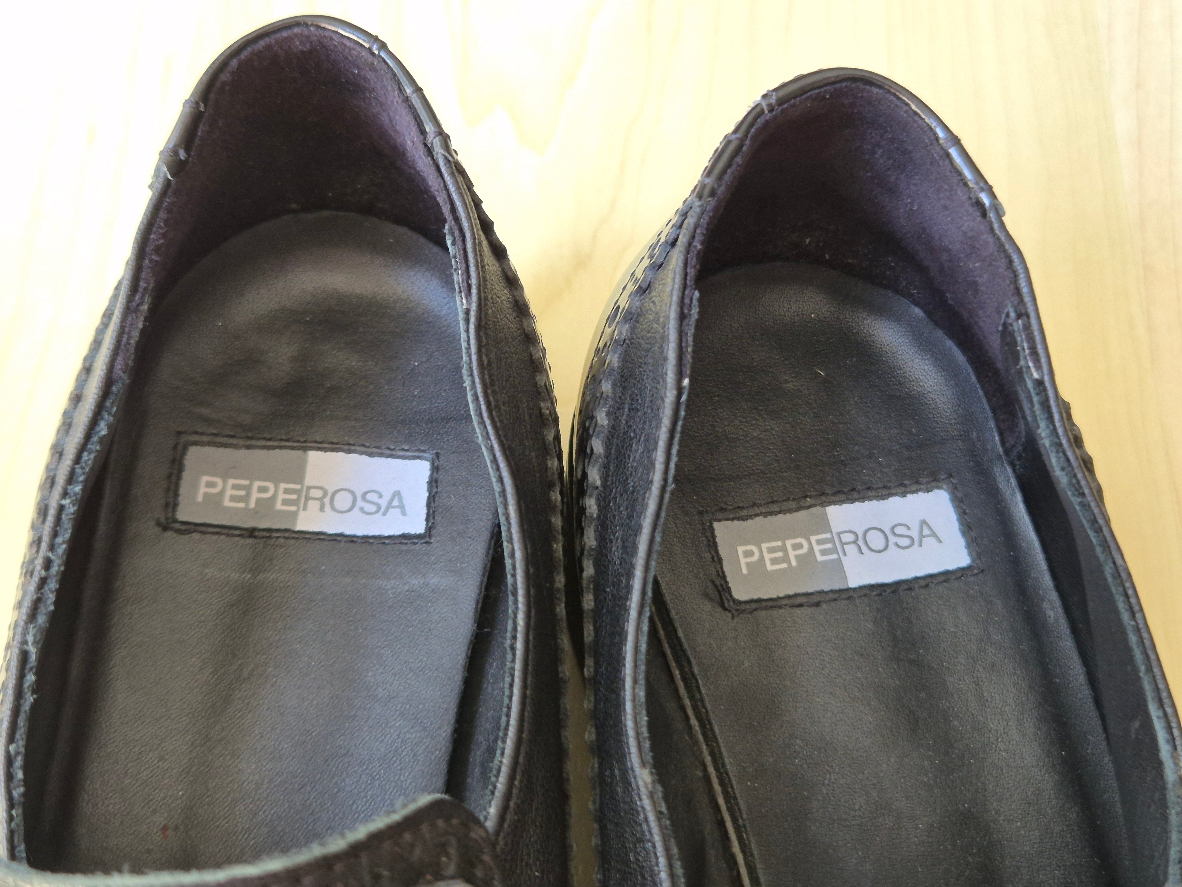 Peperosa Women’s Monk Shoes – Black Leather, EU 39, Very Good Condition