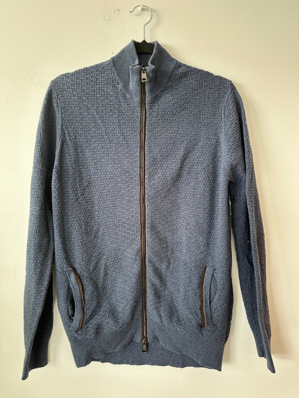Jean Biani Strick-Cardigan, Gr. S, Blau, Sehr guter Zustand, Reißverschluss