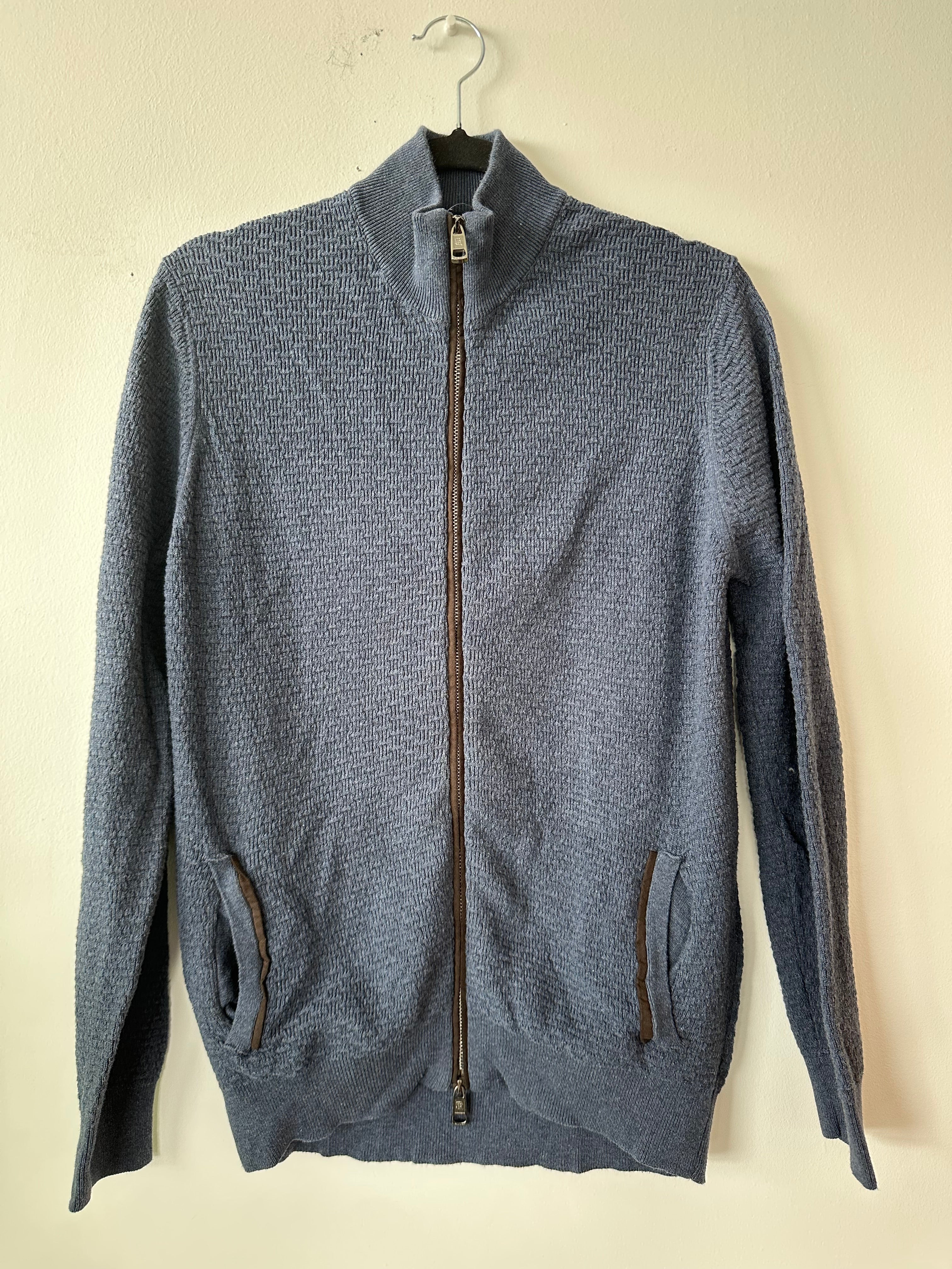 Jean Biani Strick-Cardigan, Gr. S, Blau, Sehr guter Zustand, Reißverschluss