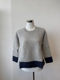 Hemisphere cashmere-blend sweater size 38 grey/navy, 70% wool 30% cashmere