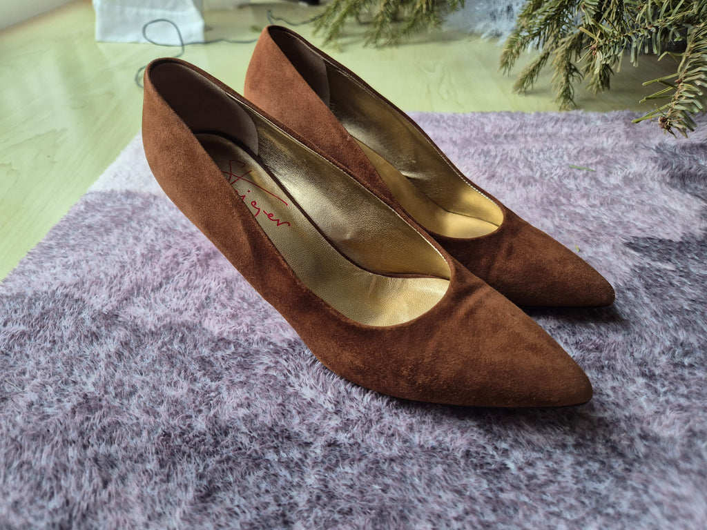 Walter Steiger Suede Pumps Brown EU 37.5 | Italian Made | Very Good Condition