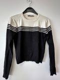 Brandy Melville Christy Gestreifter Pullover – One Size, Weiß/Marine, Gut