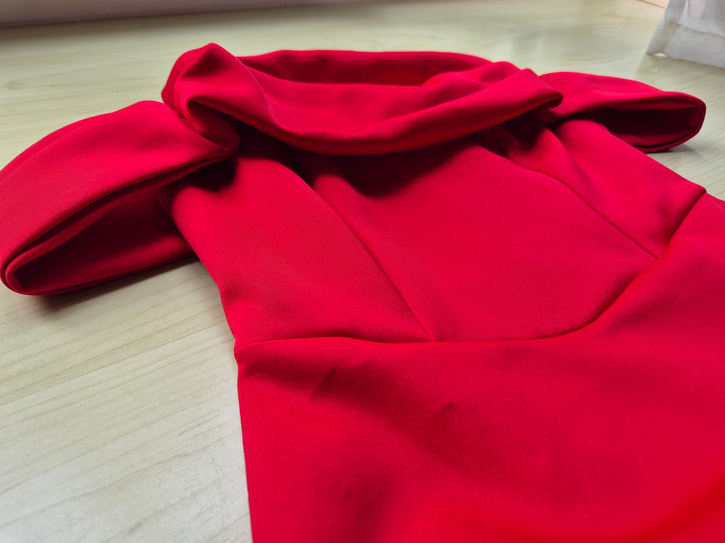 Miss Selfridge PETITE Off-Shoulder Kleid | Rot | EU 36 | Sehr gut