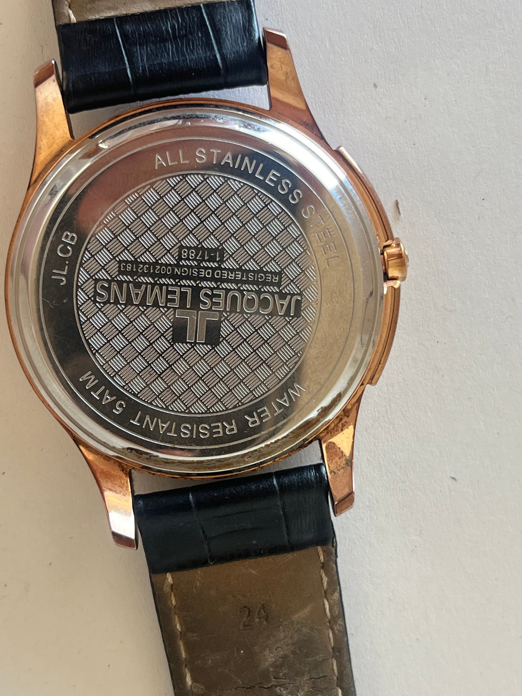 Jacques Lemans 1-1788 Quartz Men’s Watch | Rose-Gold 46mm | Poor Condition