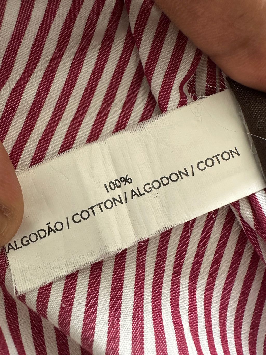 Sacoor Brothers Men’s Shirt 39 (15½) Red/White Stripes Classic Fit Good