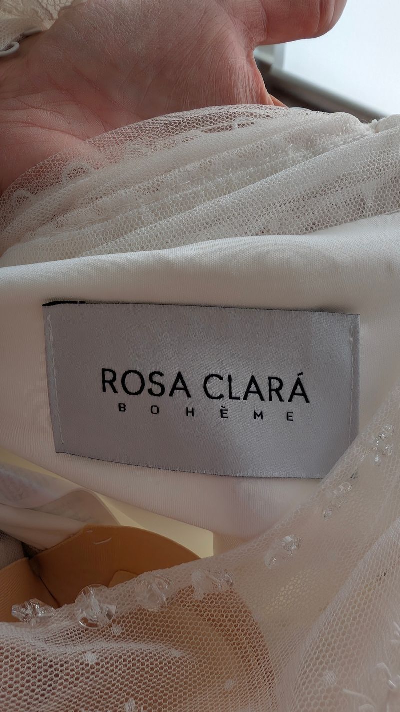Rosa Clará Boheme “LIRIS” Bridal Gown, Lace & Tulle, White, Very Good