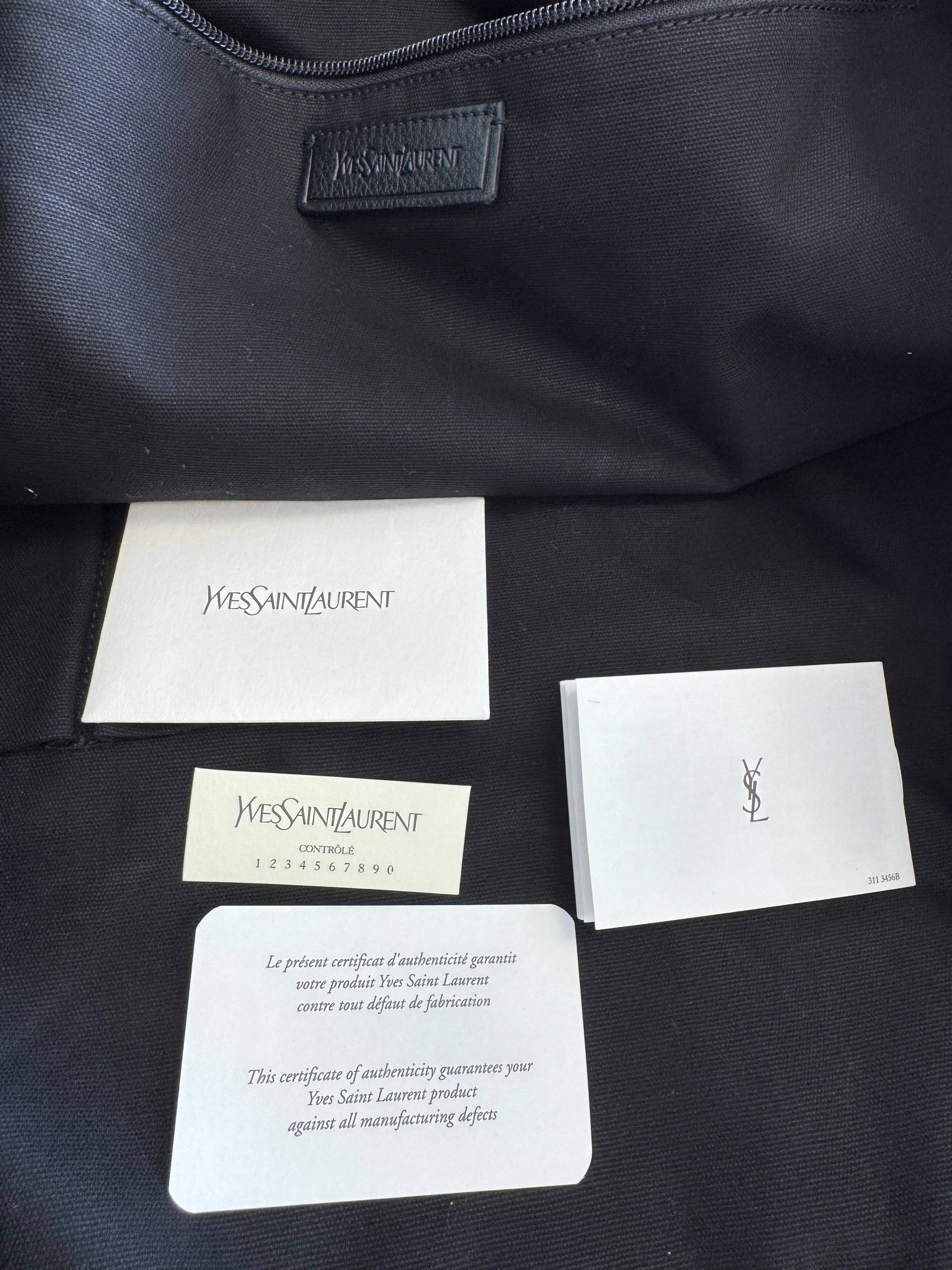 Saint Laurent “Easy Y” Large Leather Weekender – Black, Very Good Condition