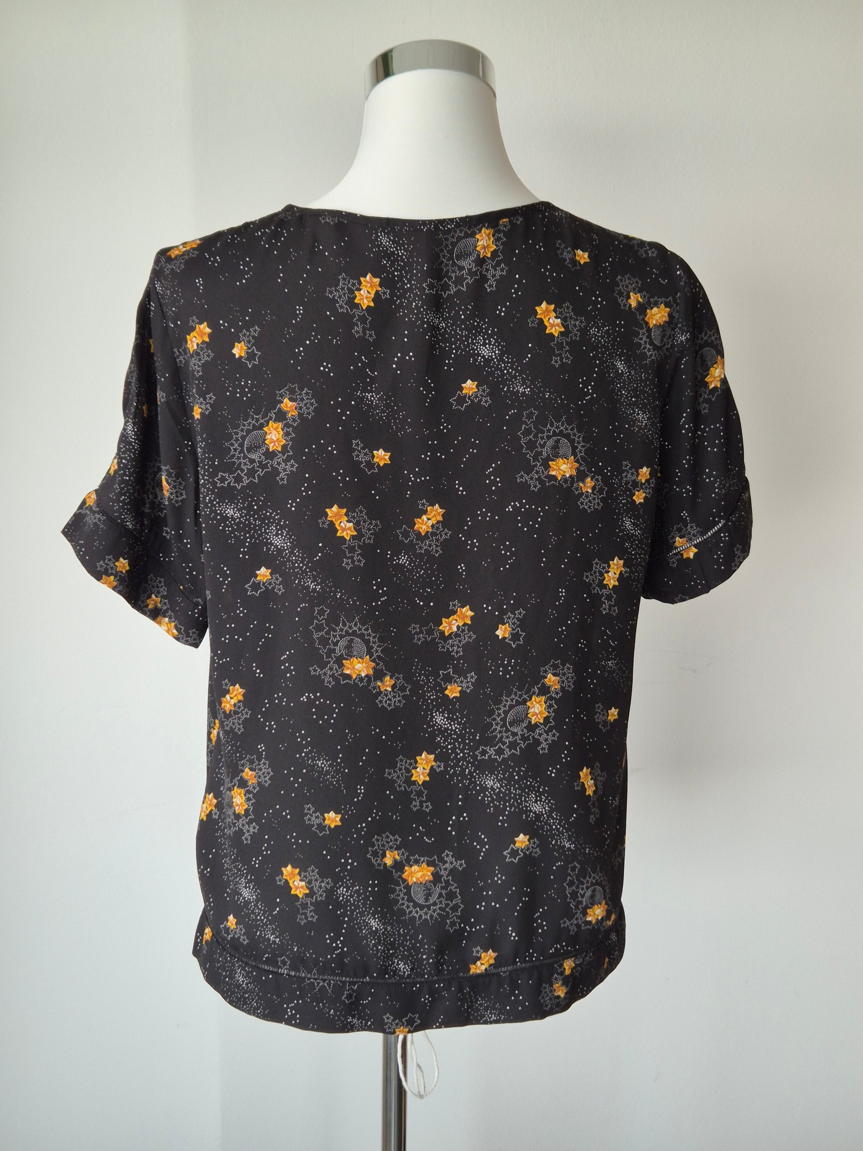 Scotch & Soda Bluse Starry Night S Blau Goldene Sterne Sehr Gut