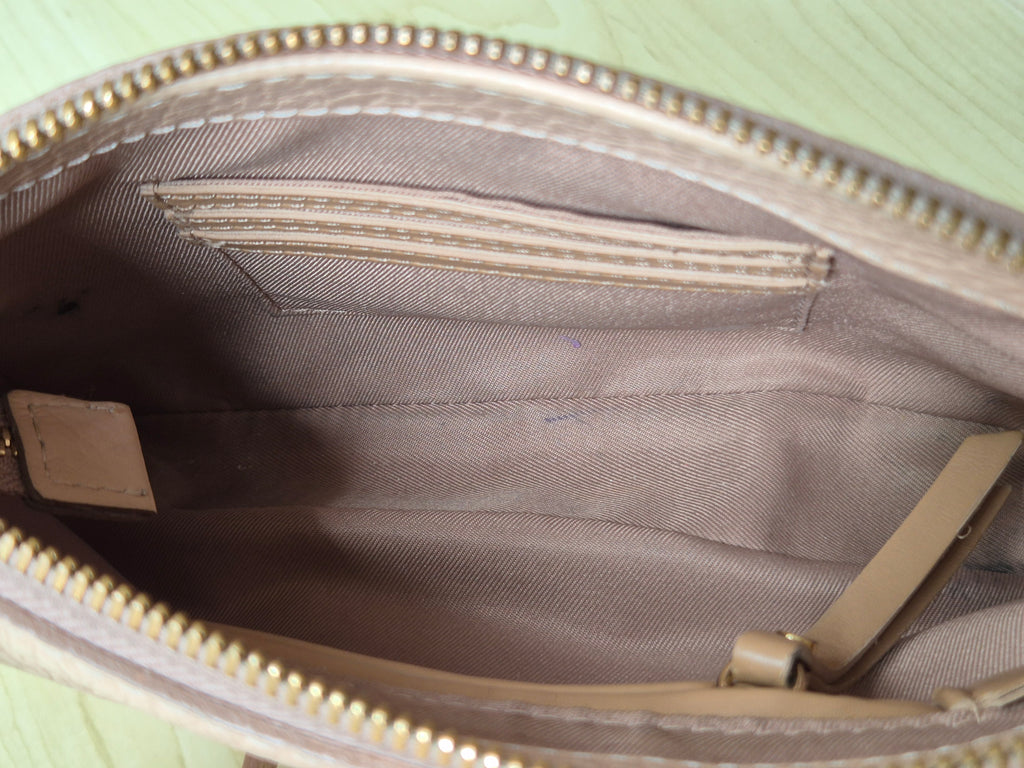 Gianni Chiarini Leder Crossbody Bag Medium Beige 23x16x4cm Gebraucht