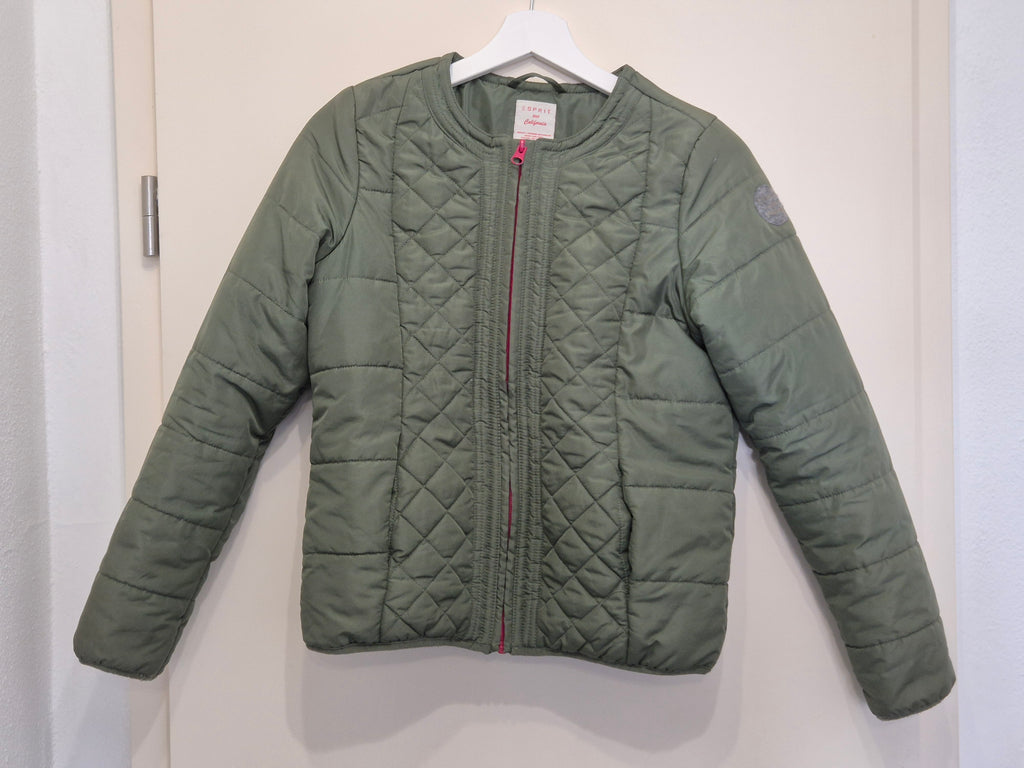 Esprit Quilted Jacket M (152/158) Green – Poor Condition, Needs Sewing Inside