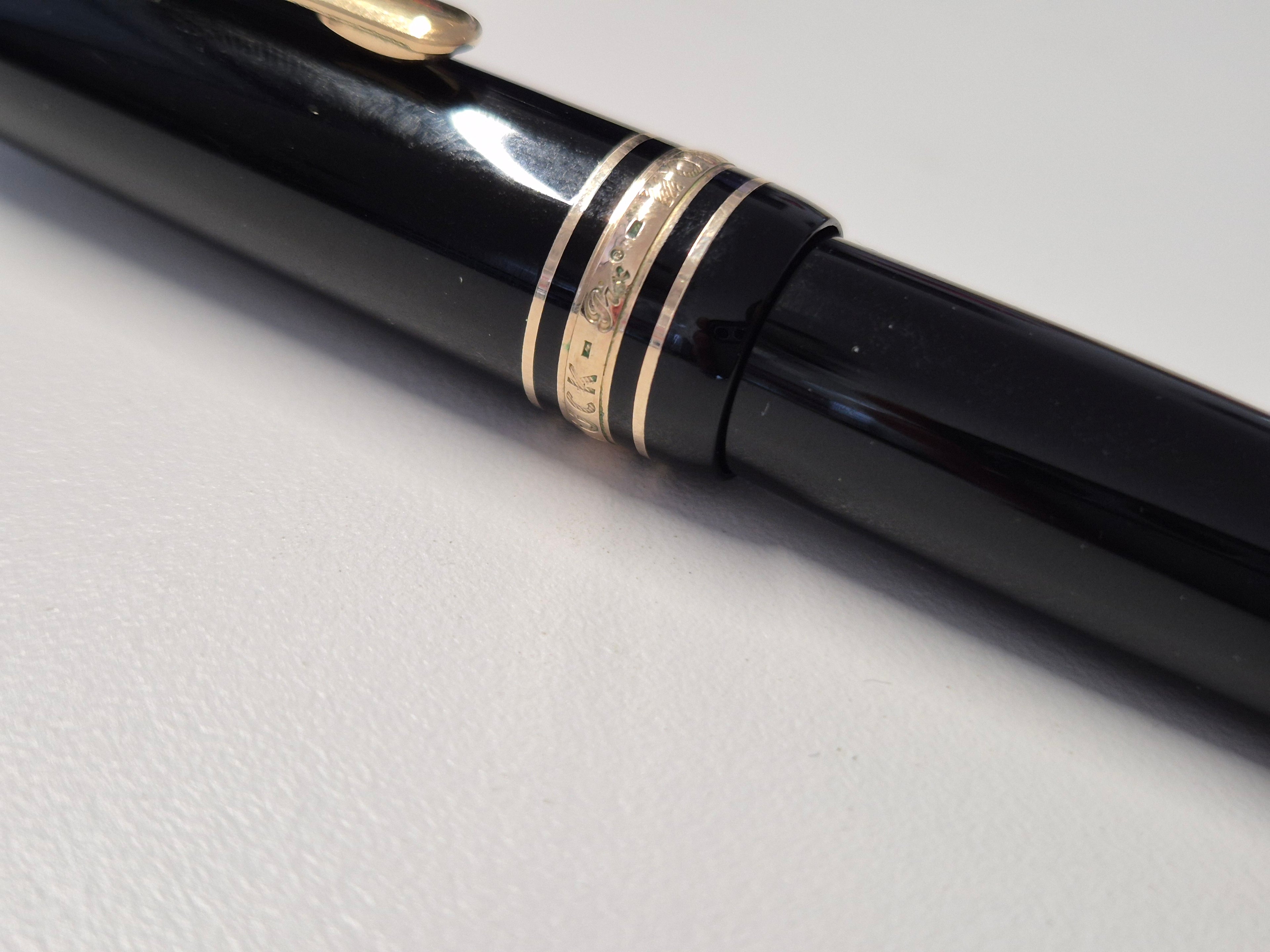Montblanc Meisterstück 146 Füllfederhalter Schwarz Gold 14K Feder 14cm