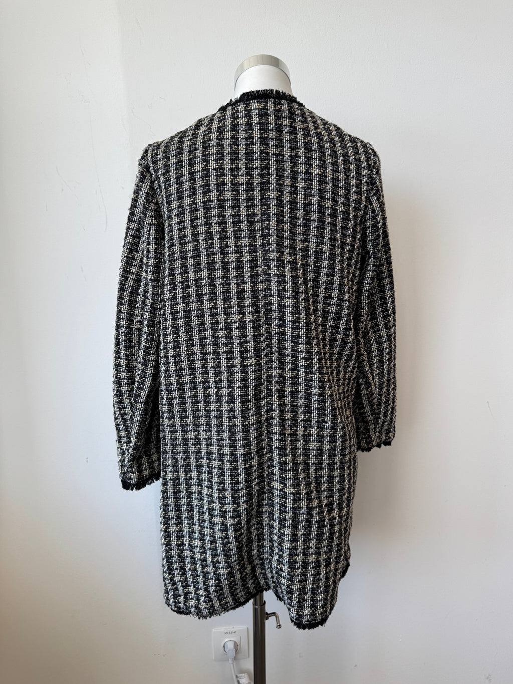 Zara Tweed Mantel, EU 40, Schwarz-Weiß, sehr guter Zustand