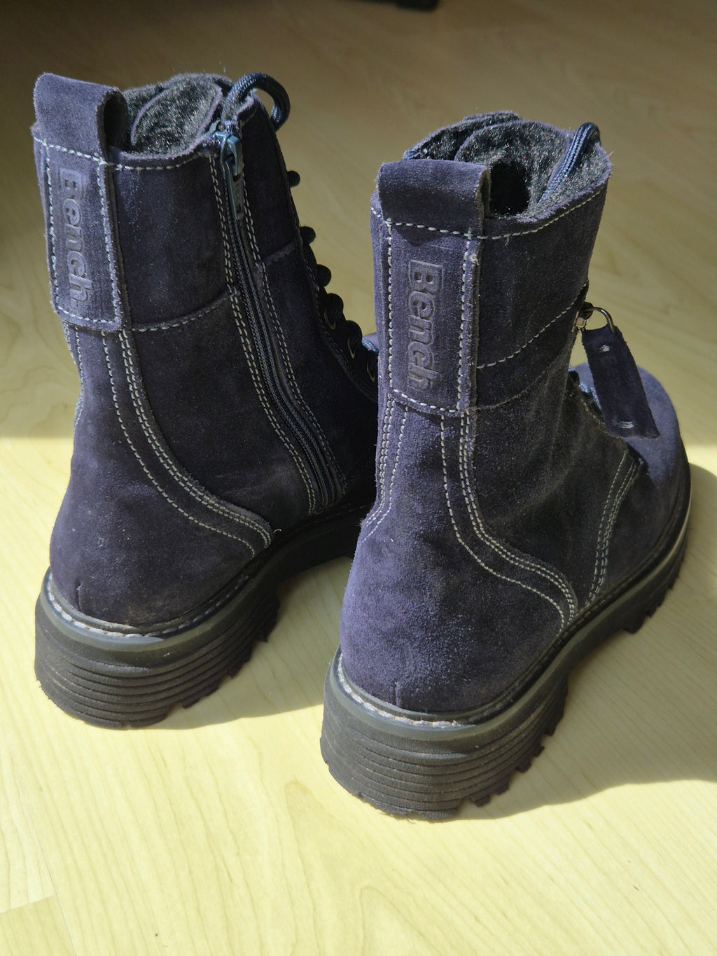 Bench Damen Combat Boots Schwarz Wildleder Gr. 38 Wie Neu