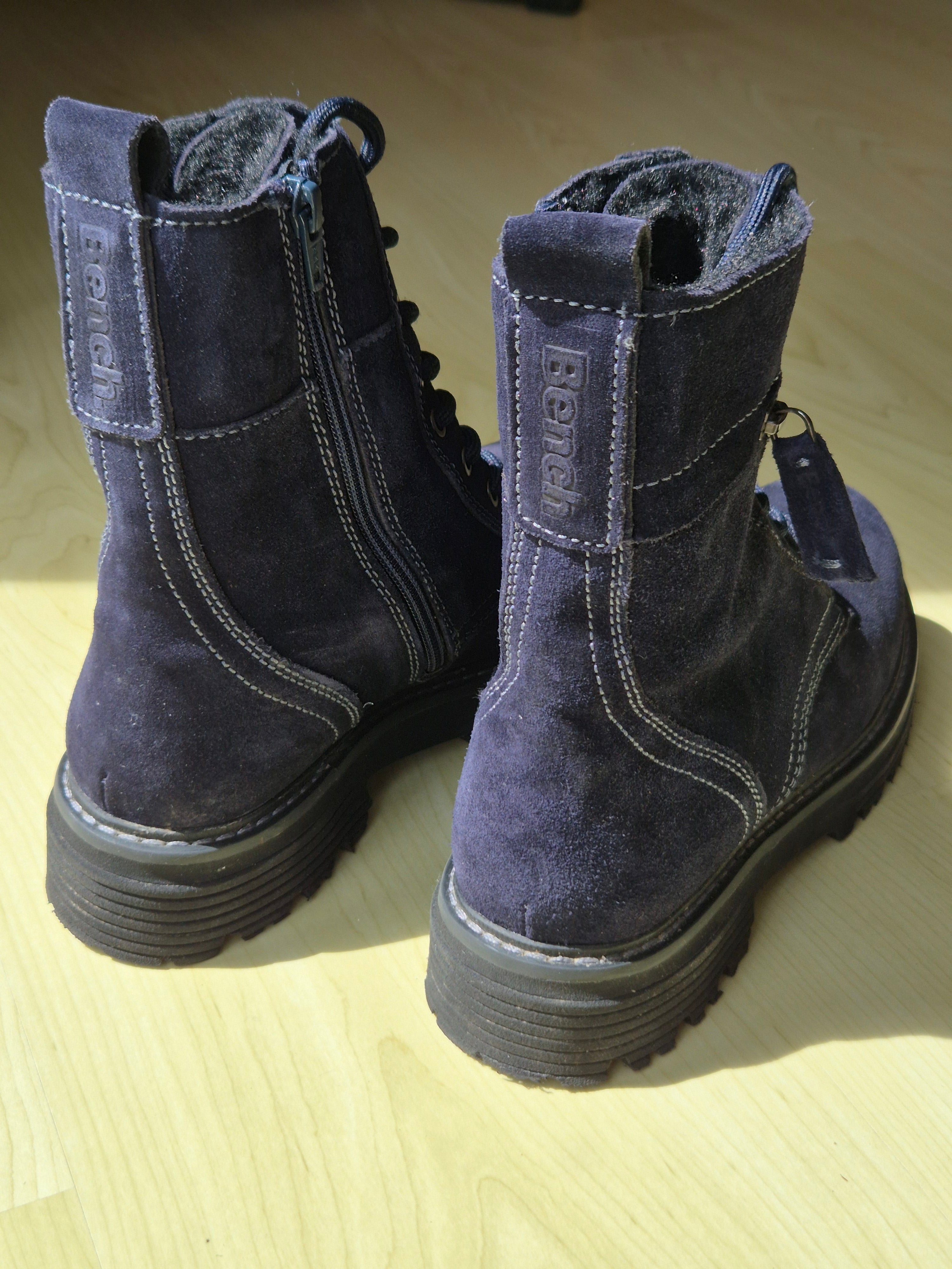 Bench Damen Combat Boots Schwarz Wildleder Gr. 38 Wie Neu