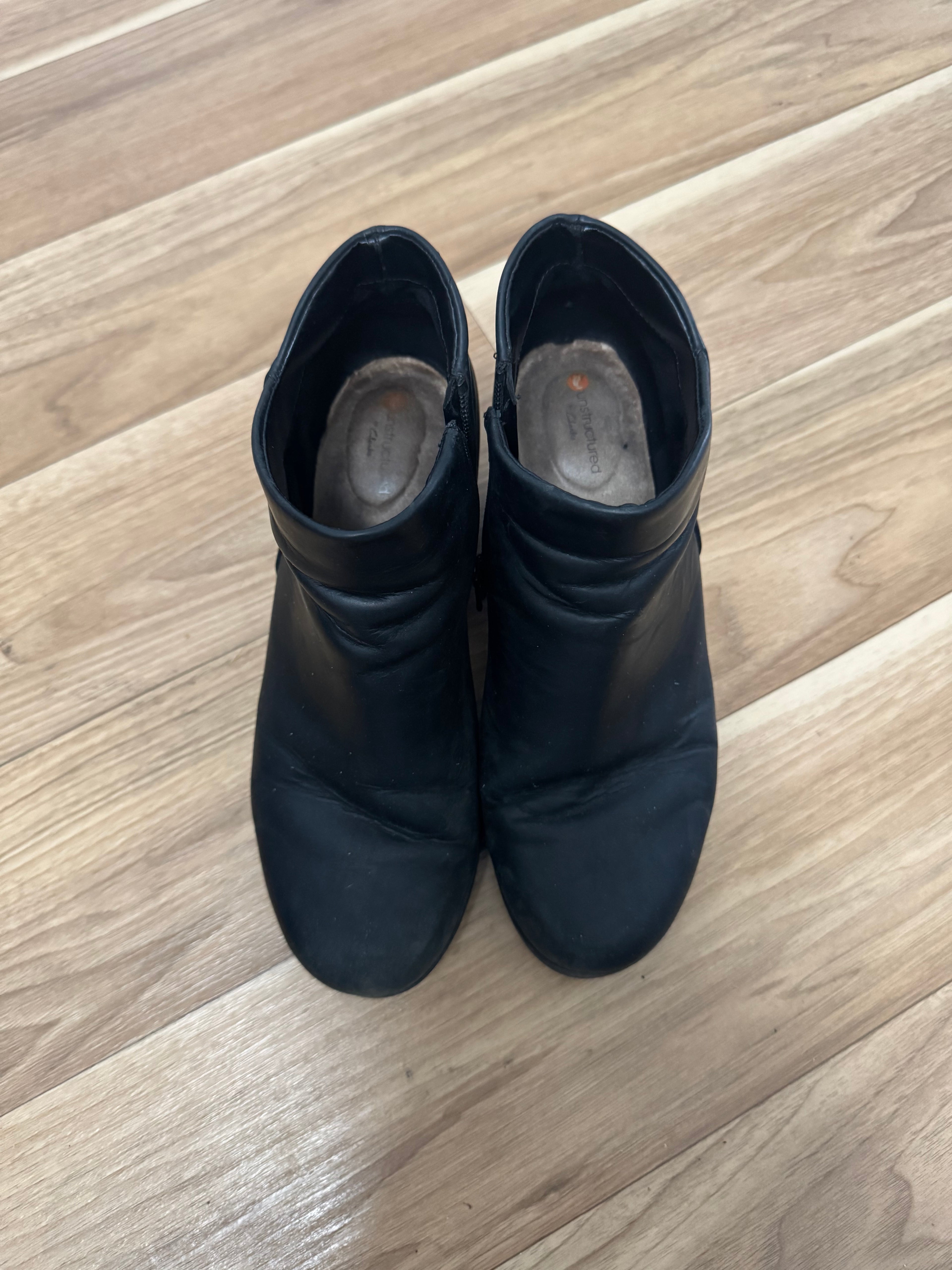 Clarks Unstructured Damen Leder Stiefeletten 37.5 Schwarz Gebraucht