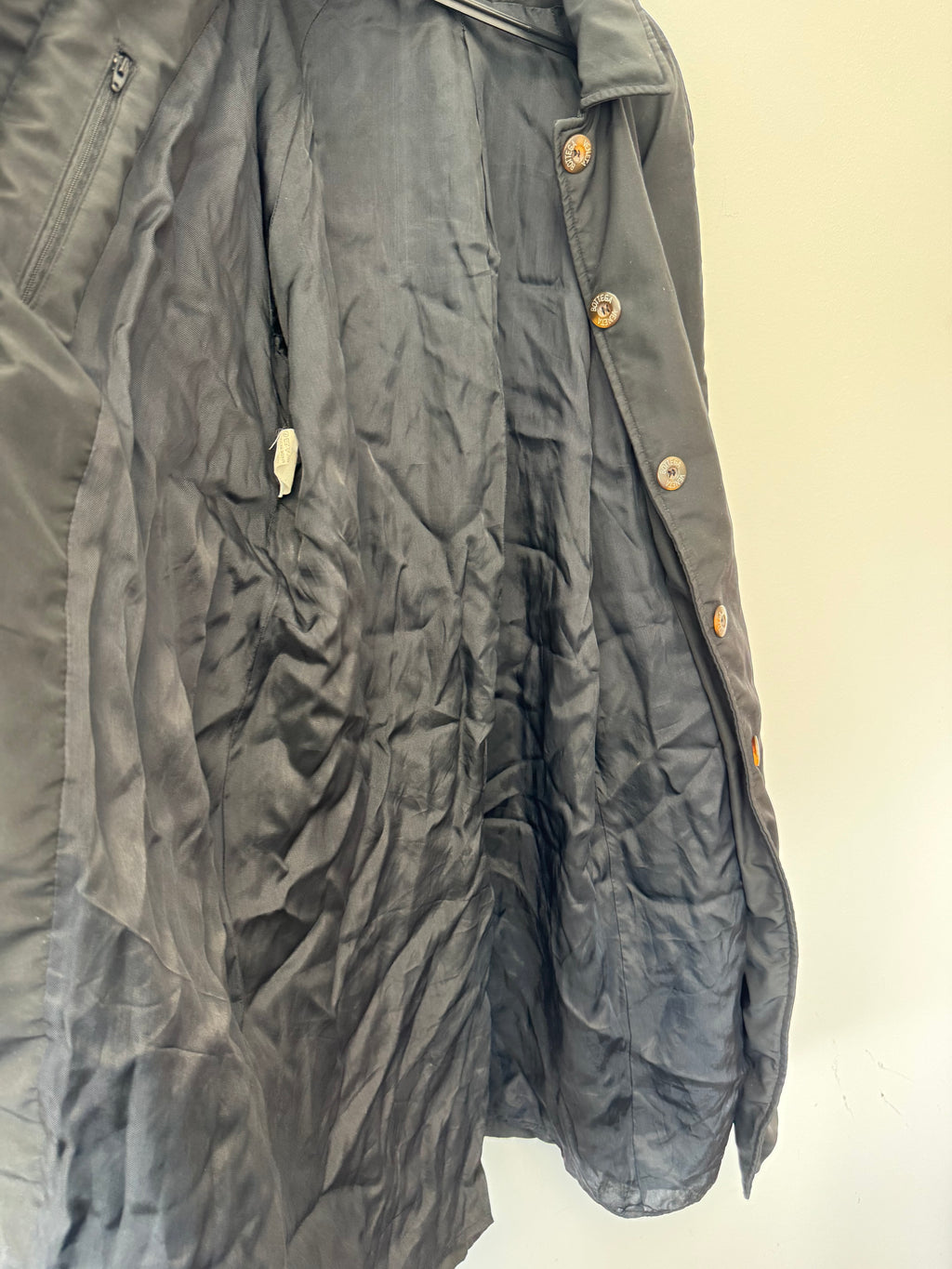 Bottega Veneta Trench Coat Black Small Cotton Blend Poor Condition