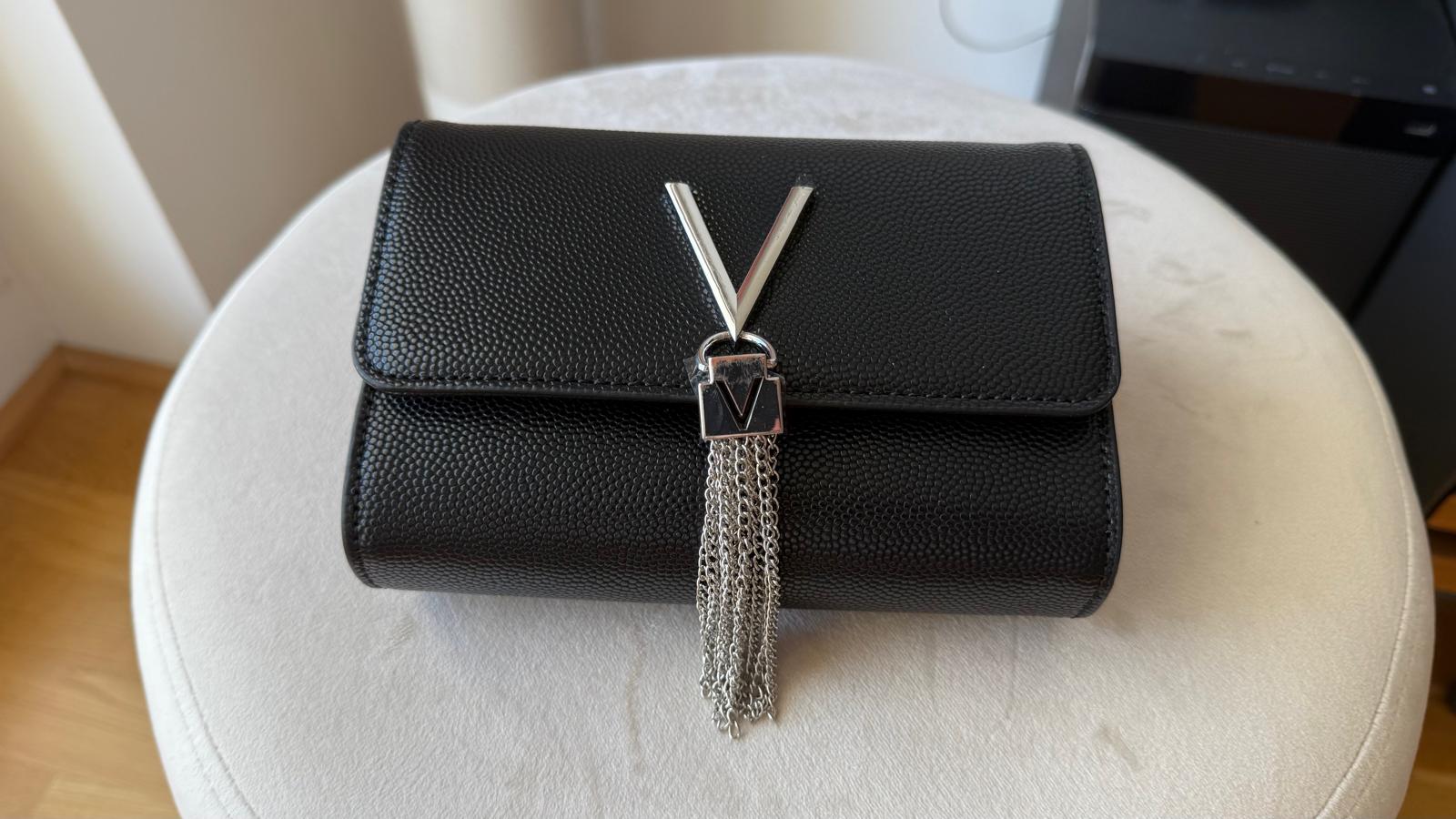 Valentino Divina Crossbody Bag | Black Faux Leather | Good Condition