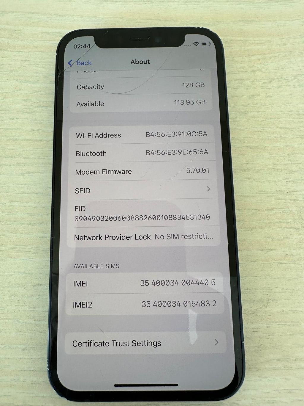 Apple iPhone 12 mini 128GB Black (A2399 EU) Poor, Back Glass Broken, With Case