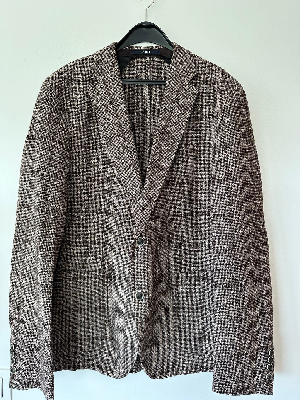 JOOP! Slim Fit Wool Blazer – Brown Plaid – Size 54 – Like New