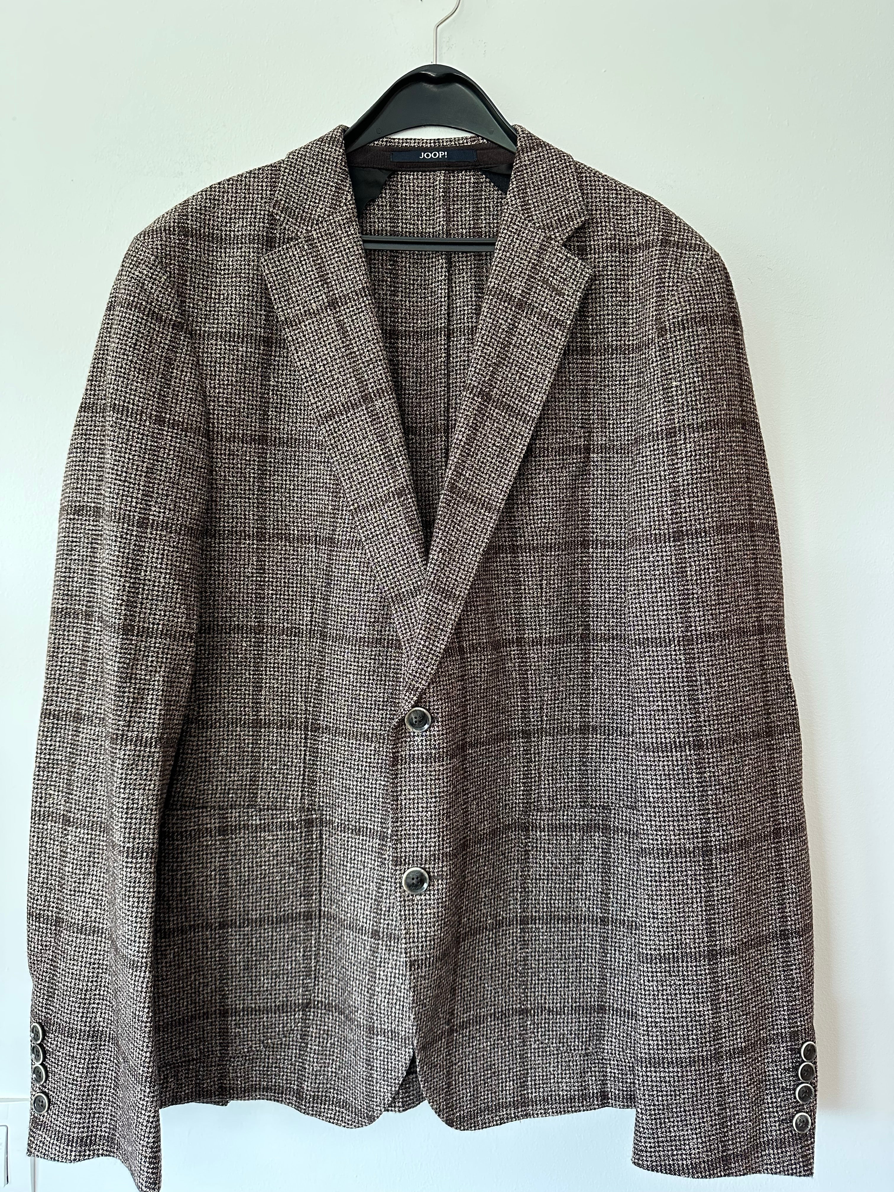 JOOP! Slim Fit Wool Blazer – Brown Plaid – Size 54 – Like New