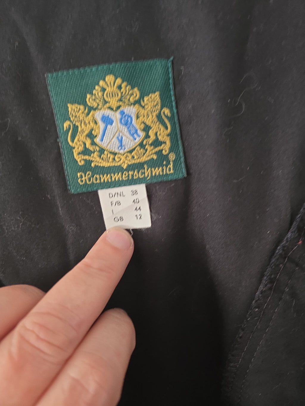 Hammerschmid Dirndl DE 38 Black Bodice Red Apron Very Good