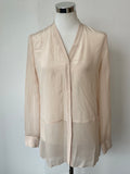 Massimo Dutti Classic V-Neck Blouse Ivory EU 38 Very Good Condition