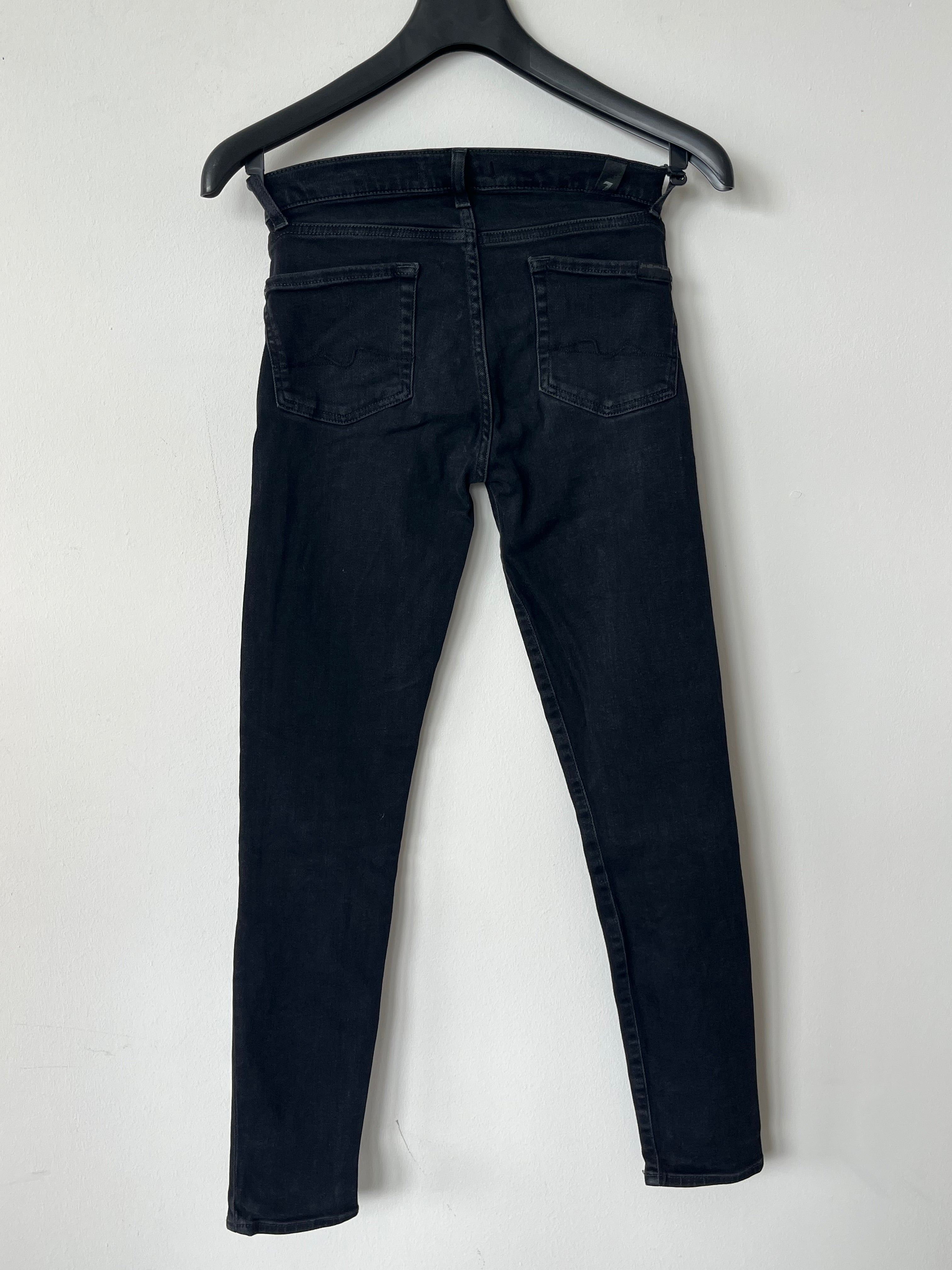7 For All Mankind Damen Skinny Jeans Charcoal Black W24 Sehr Gut