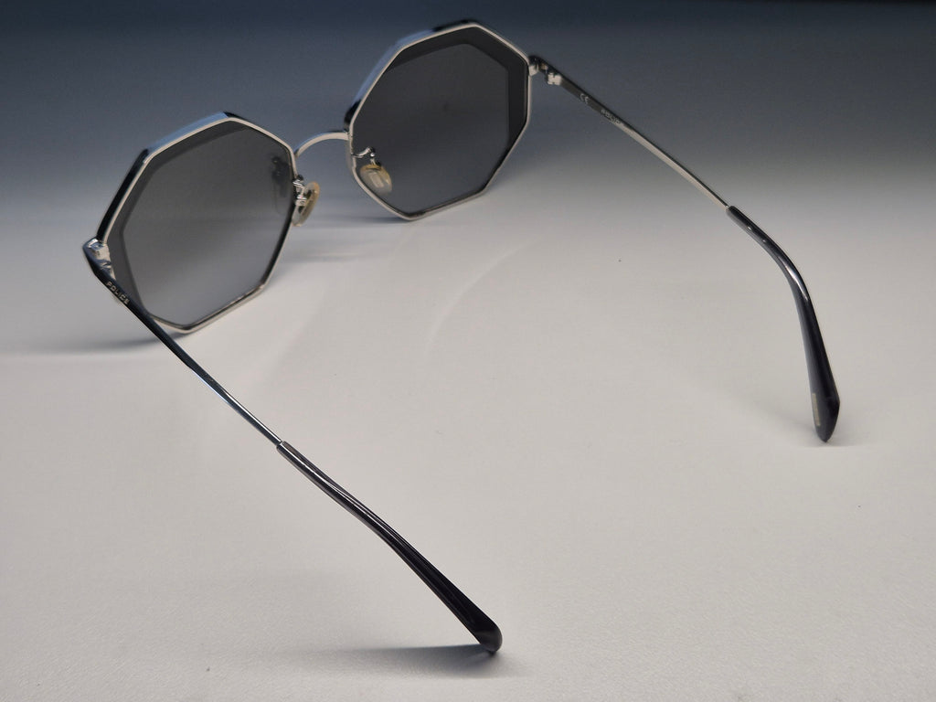 POLICE Octagon Sunglasses, Metal, Silver, Size 53x19 140, Very Good