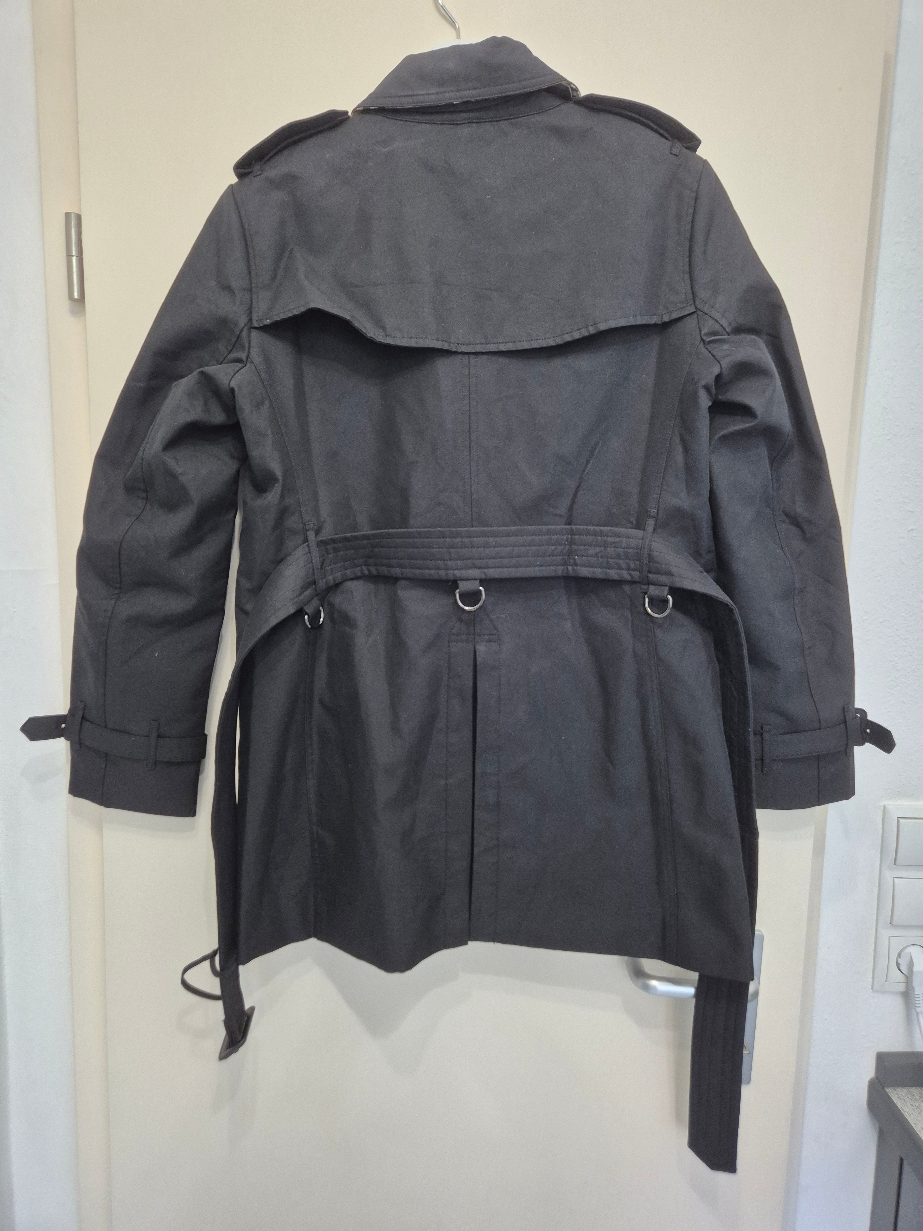 Burberry Kensington Trenchcoat Schwarz IT 44 Baumwolle Gürtel Sehr Gut