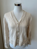 Neo Noir V-Neck Cardigan, Chalk White, Size 40, Very Good Condition