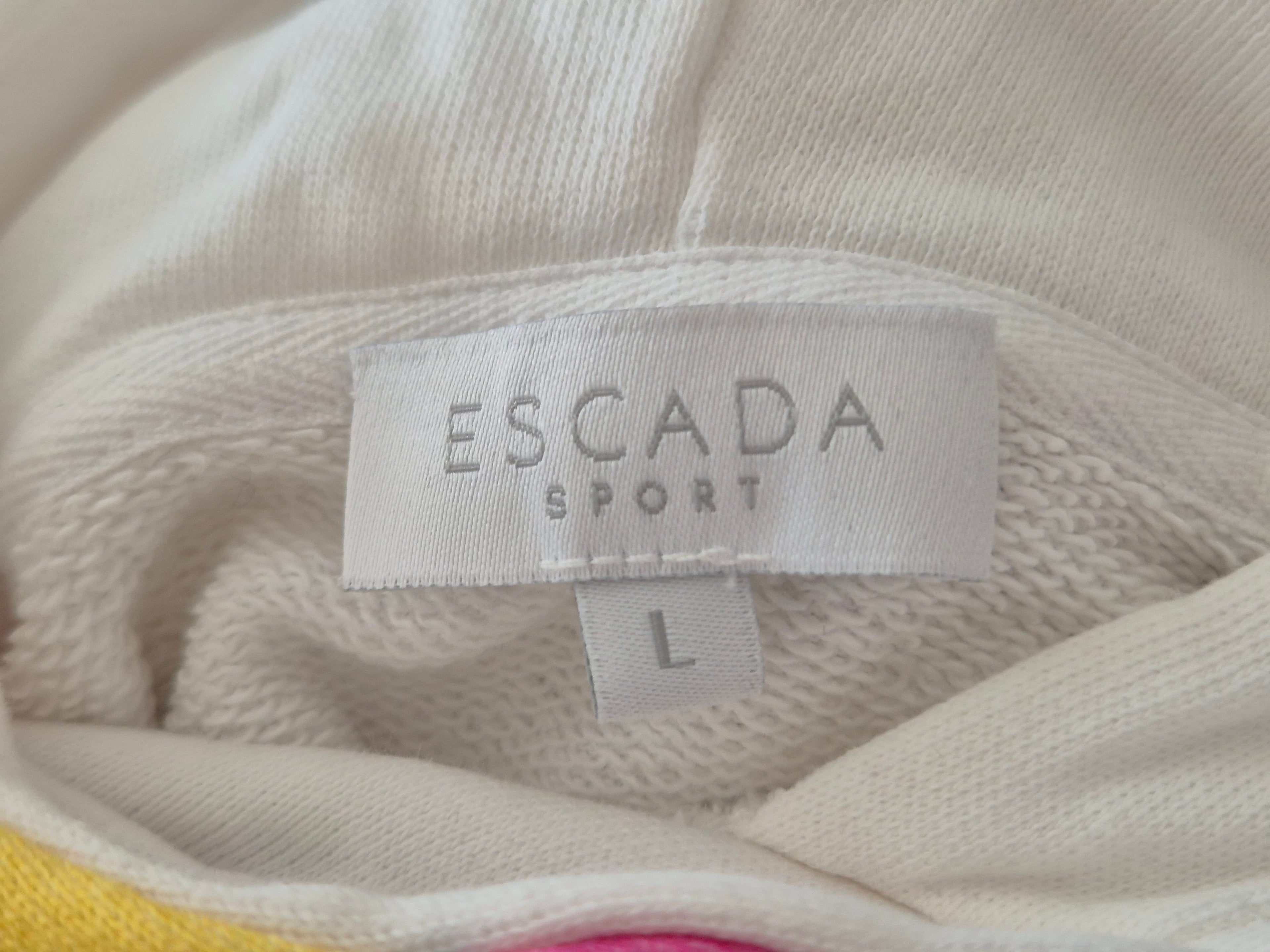 Escada Hoodie Elivana – Multicolor Grafik, Weiß, Größe L, Sehr Gut