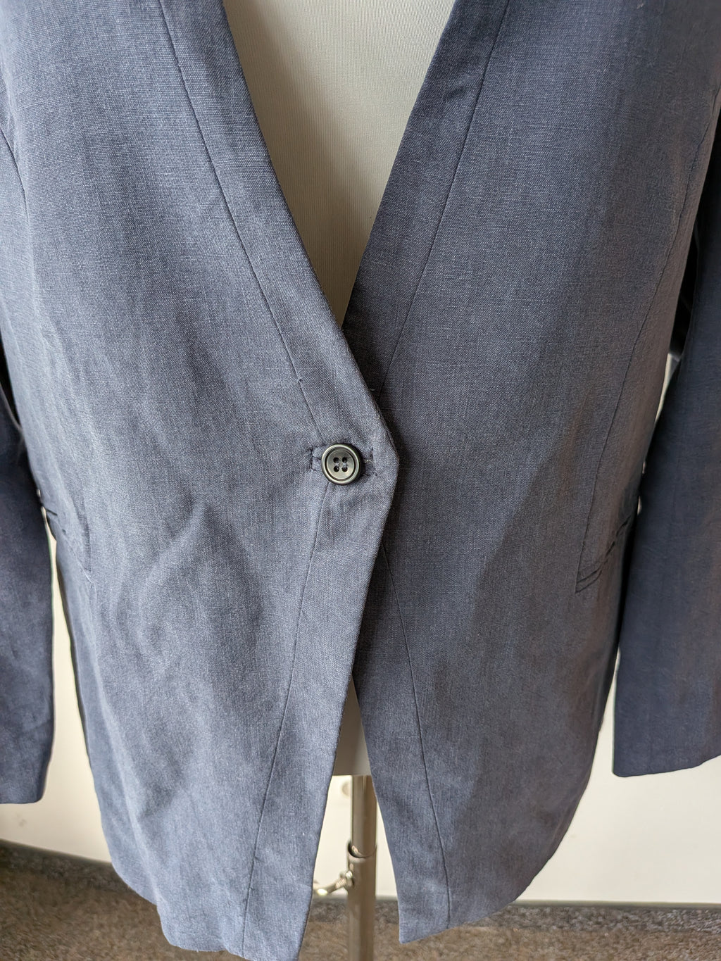 SELECTED FEMME SULENS Blazer – 100% Linen, Navy, EU 38, Good Condition