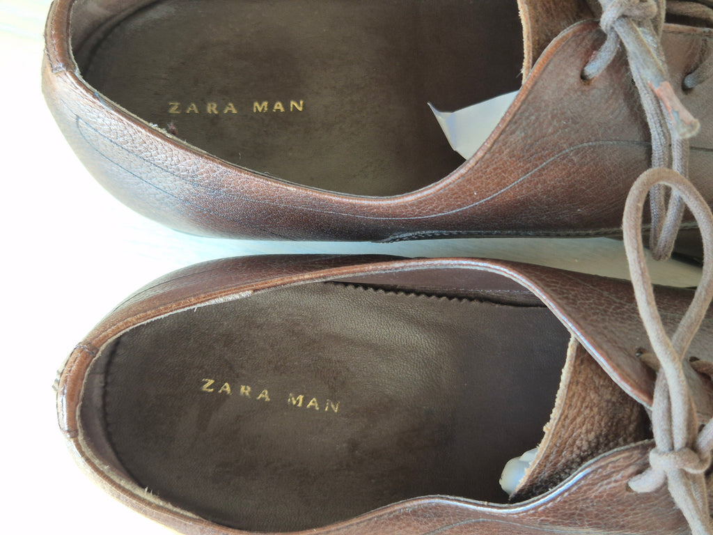 Zara Man Derby braun Leder EU 44 UK 10 – klassisch smart gebraucht