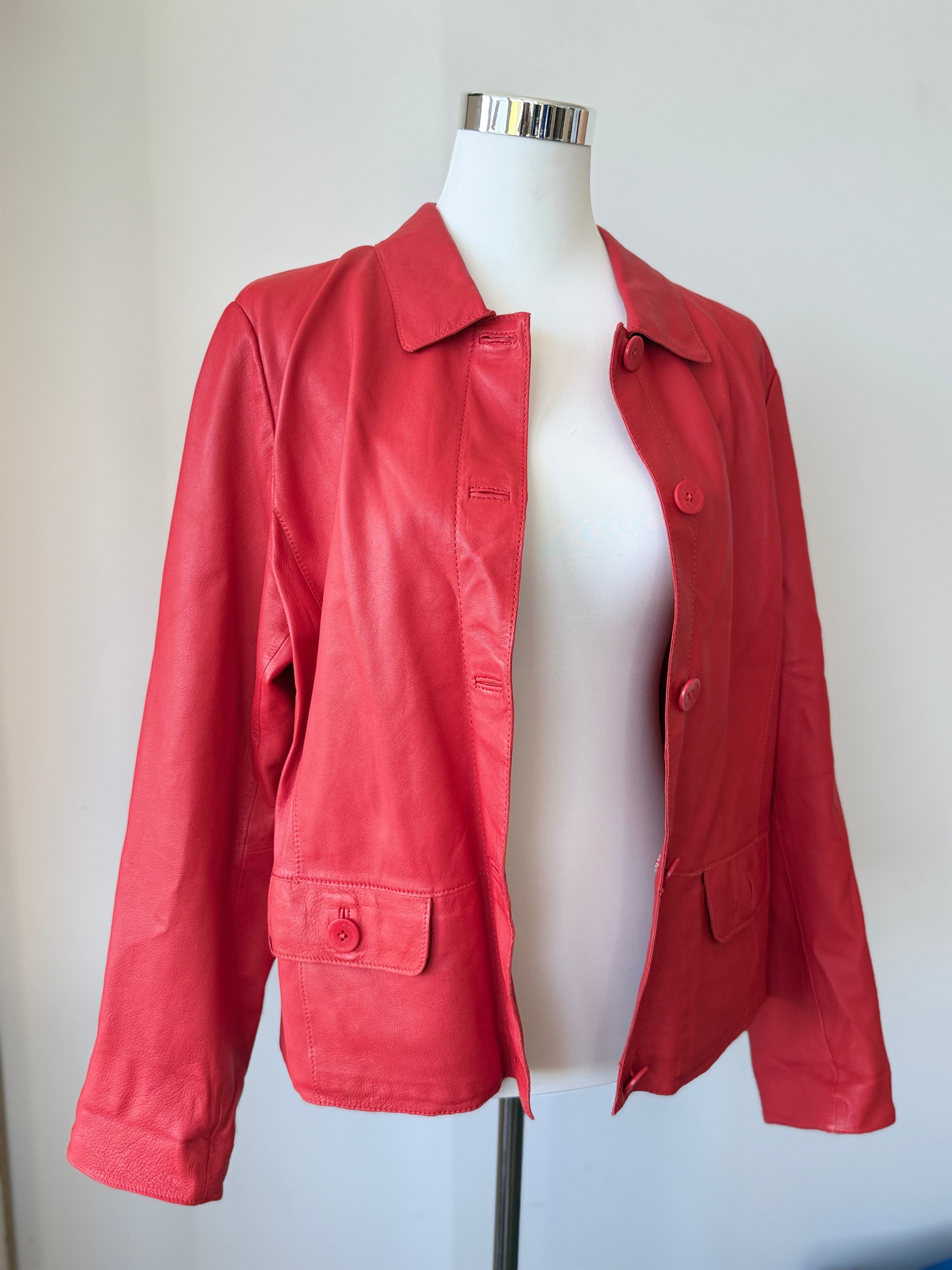 Milestone Damen Lederjacke „Masia“ Gr. 44, Rot, Wie Neu mit Etikett
