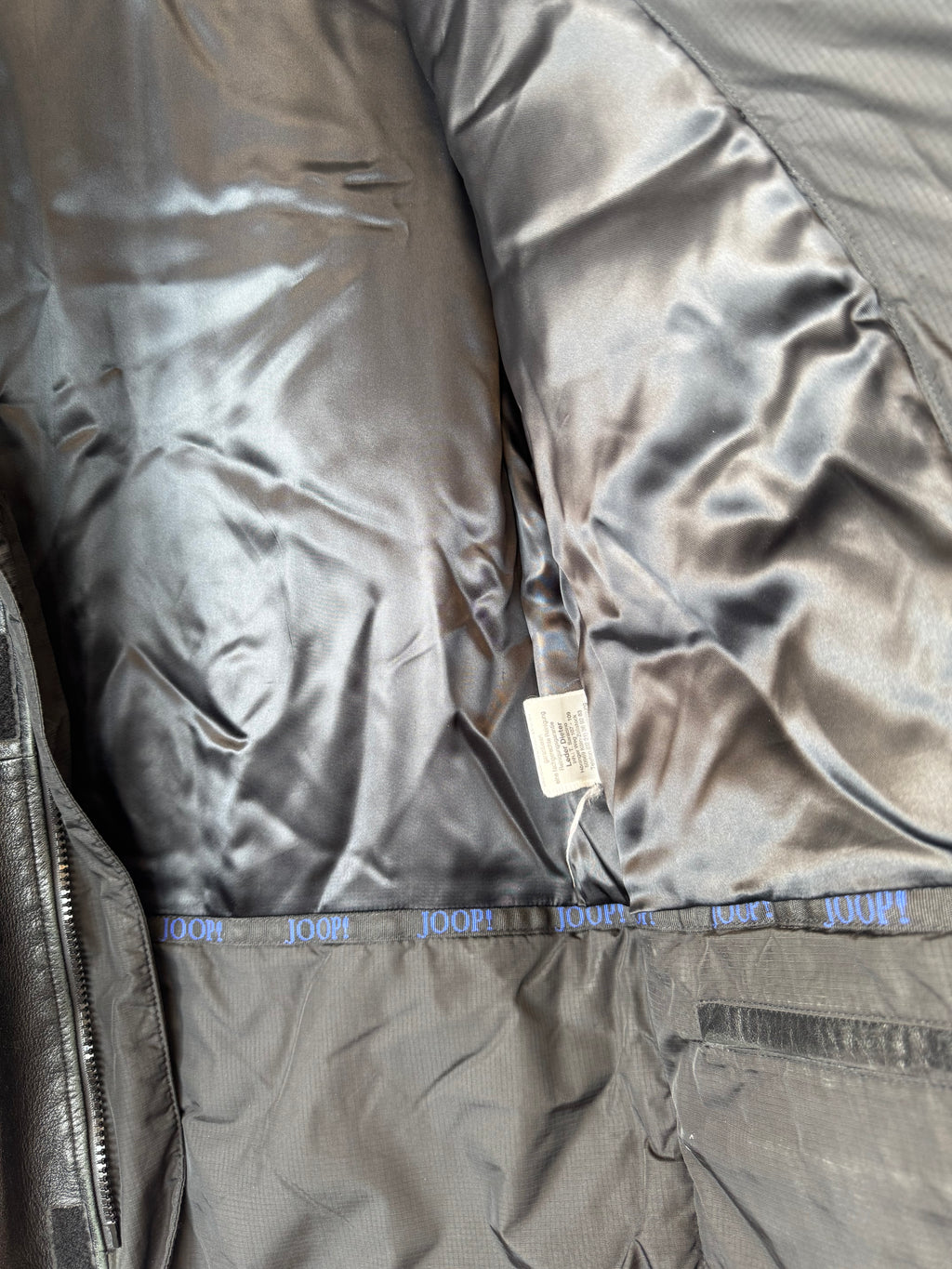 JOOP! Men's Leather Jacket, Black, Size 48, Made in Italy, Good Condition