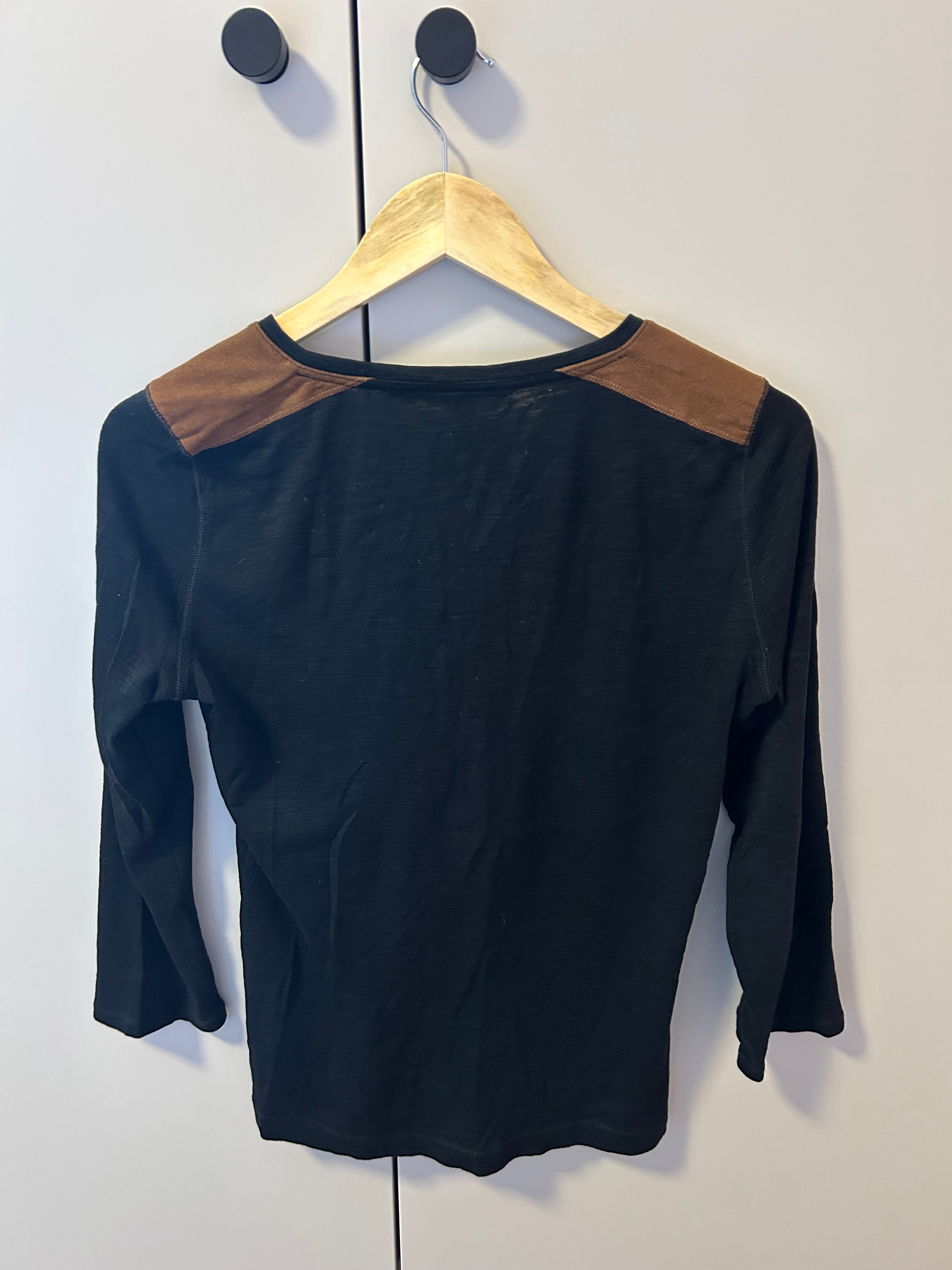 Lauren Ralph Lauren Henley Top S | Schwarz/Braun | Sehr gut