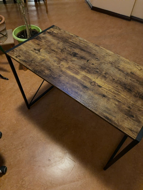 VASAGLE Industrial Desk | 100×60 cm | Rustic Brown/Black | Like New