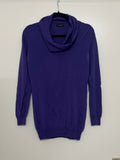 Morgano Damen Cowl Neck Pullover – 100% Schurwolle – Lila – Made in Italy