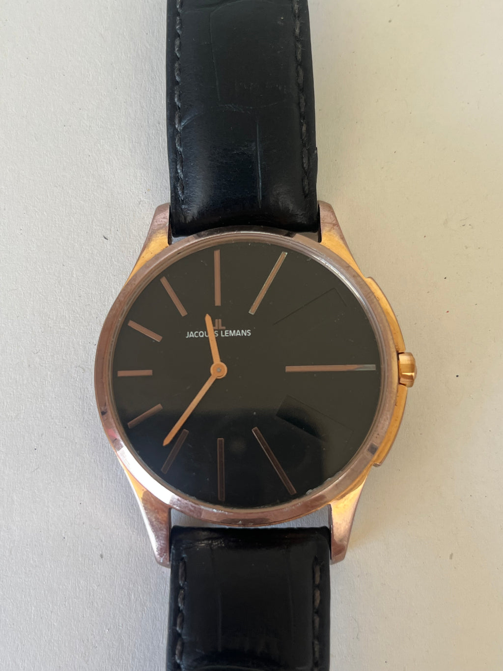Jacques Lemans 1-1788 Quartz Men’s Watch | Rose-Gold 46mm | Poor Condition