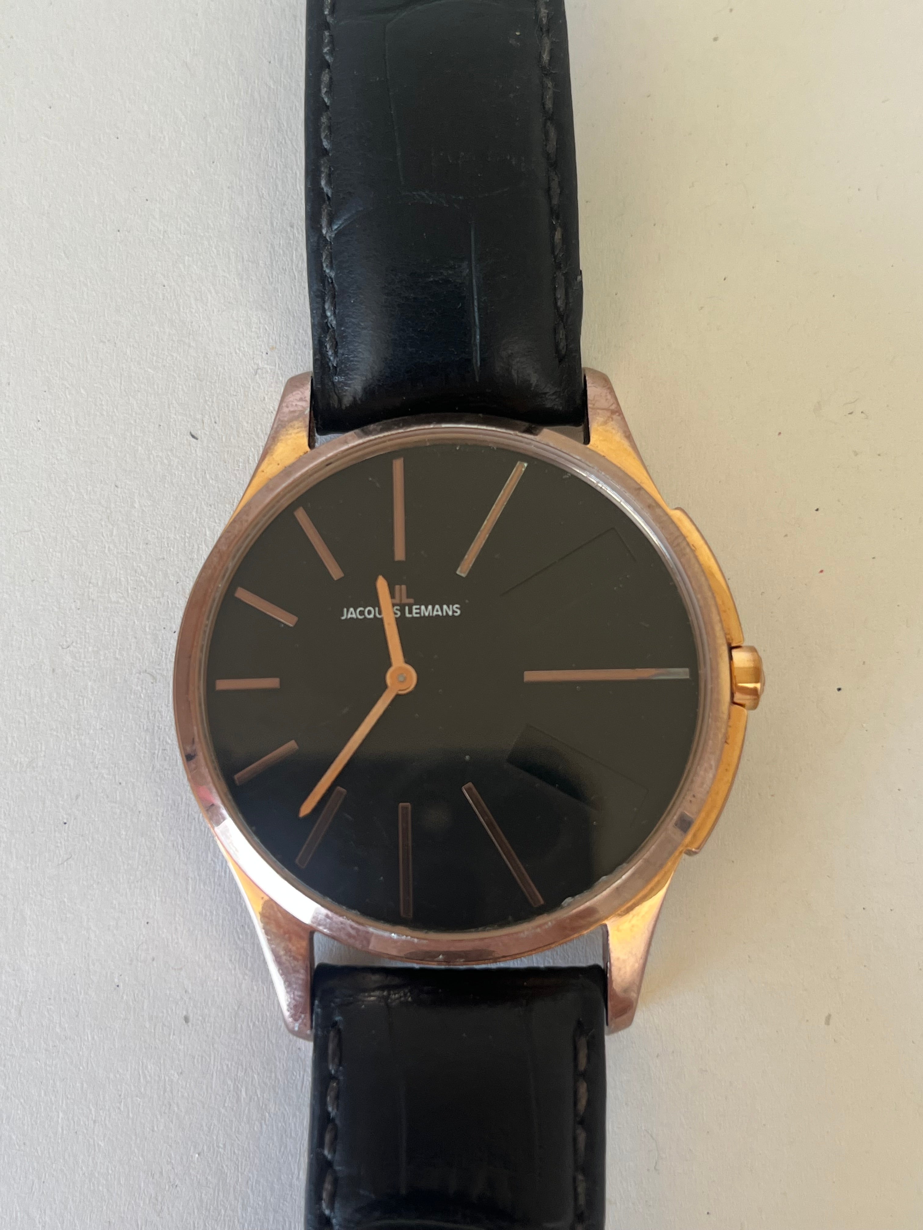 Jacques Lemans 1-1788 Quartz Men’s Watch | Rose-Gold 46mm | Poor Condition