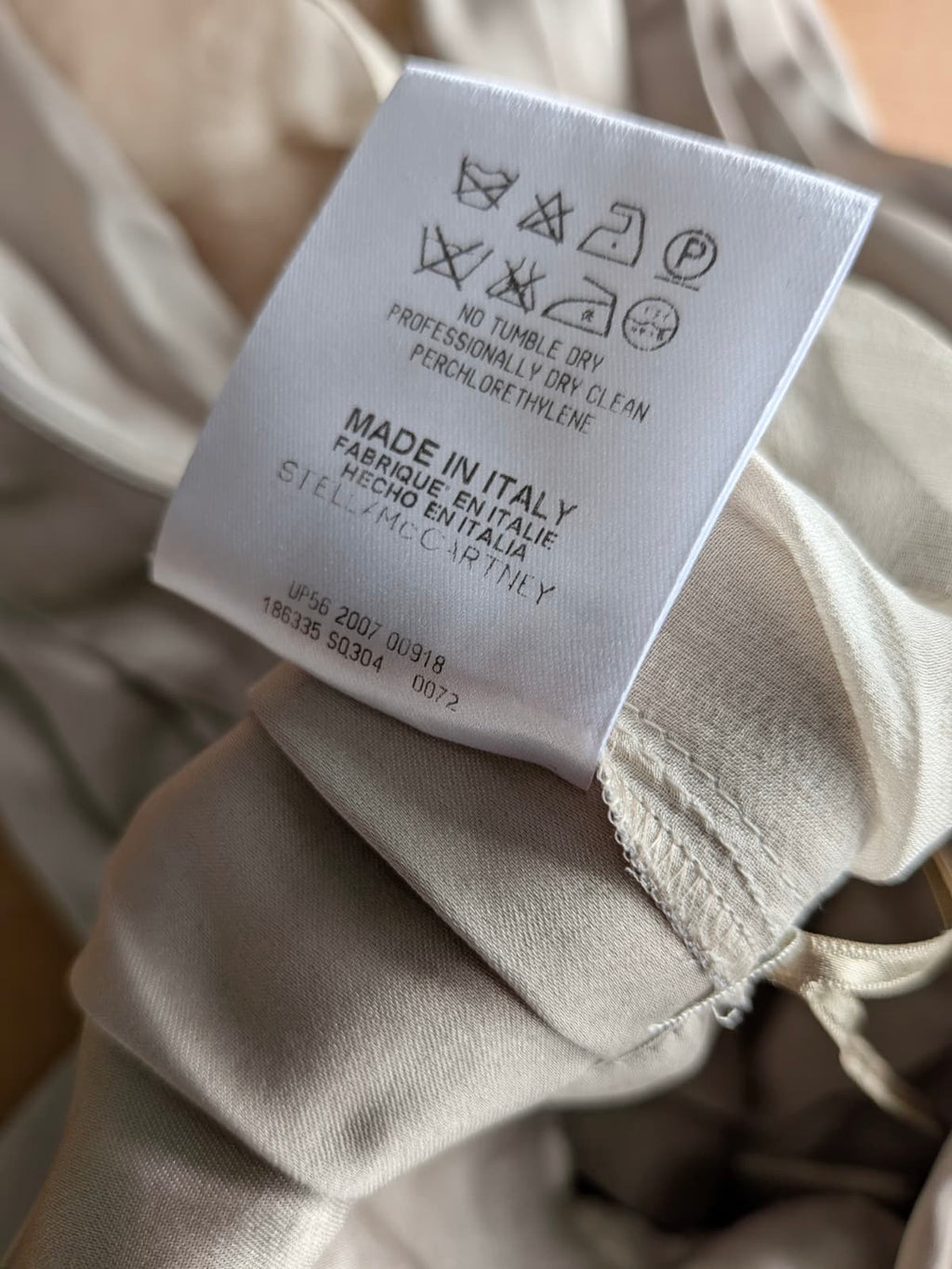 Stella McCartney Pleated Silk Dress – IT 40, Nude, Good Condition