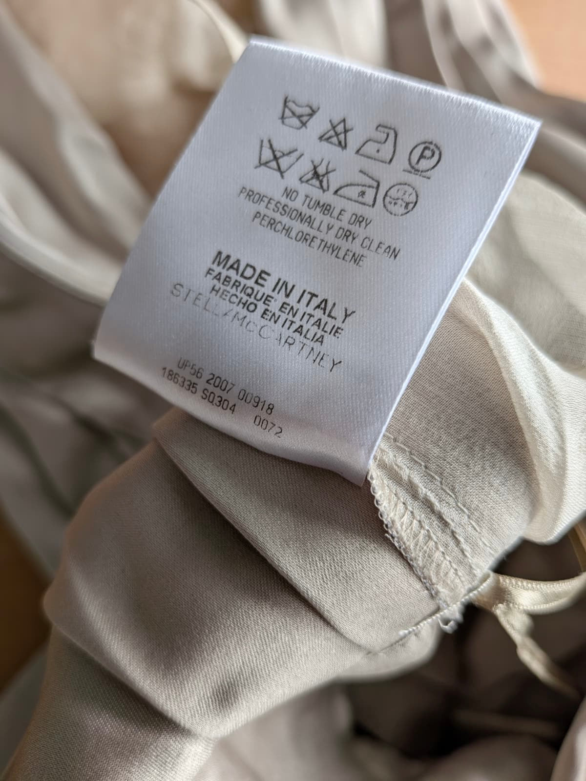 Stella McCartney Pleated Silk Dress – IT 40, Nude, Good Condition