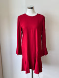 Theory Marah Bergen Shift Dress US 10 Red Viscose Very Good