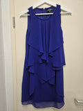 Lauren Ralph Lauren Sleeveless Ruffle Dress, Cobalt Blue, Size 36, Normal Use