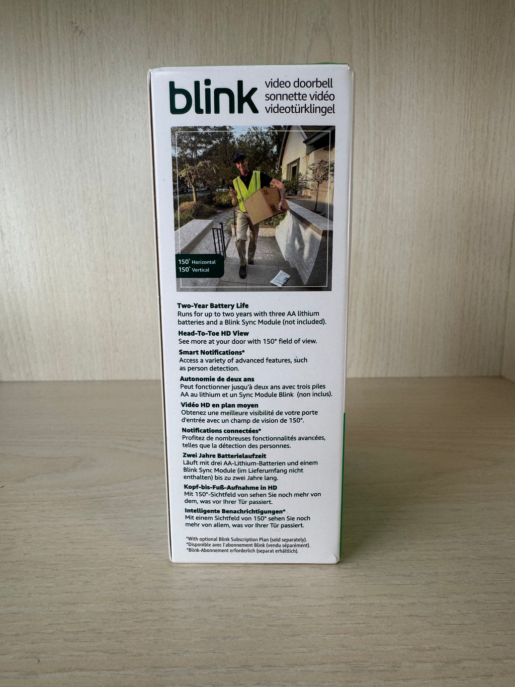 Blink Video Doorbell Black New/Sealed – Sync Module Not Included – Alexa Compatible
